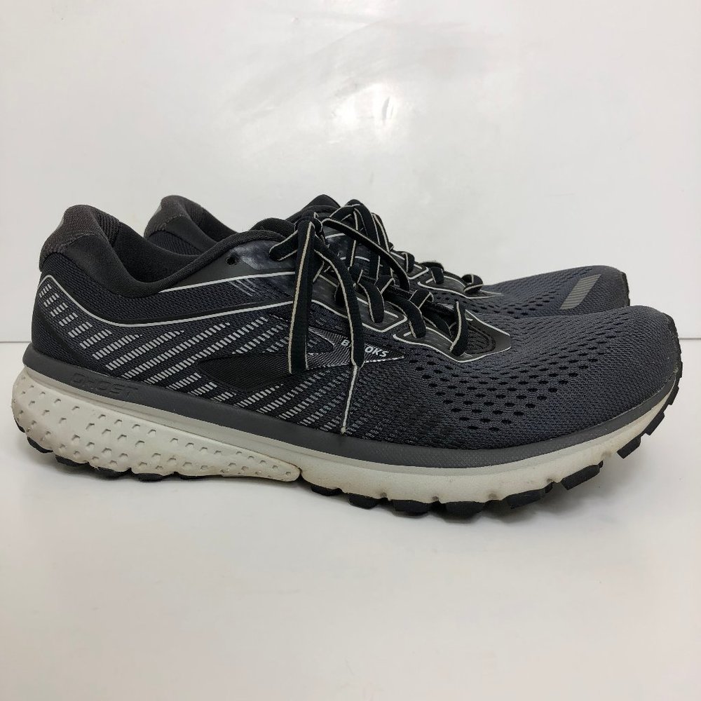Brooks Ghost 12 Men's Size US 8.5 (D) Running Shoes Sneakers Black/Pearl/Oyster - Picture 1 of 8